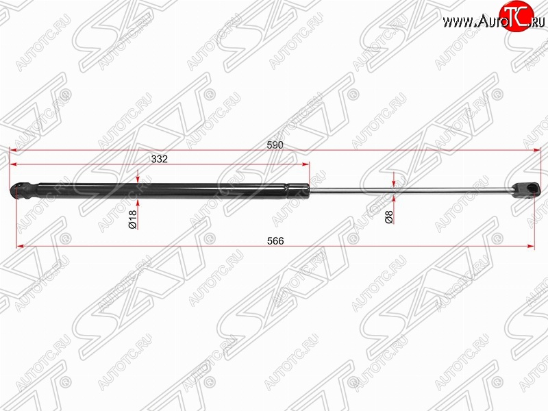 679 р. Упор крышки багажника SAT (газовый) Hyundai I30 FD хэтчбек дорестайлинг (2007-2010)  с доставкой в г. Вологда