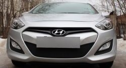 1 839 р. Сетка на бампер Russtal (черная) Hyundai I30 2 GD дорестайлинг, хэтчбэк 5 дв. (2011-2015)  с доставкой в г. Вологда. Увеличить фотографию 2