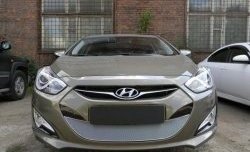2 349 р. Сетка на бампер Russtal (хром) Hyundai I40 1 VF дорестайлинг седан (2011-2015)  с доставкой в г. Вологда. Увеличить фотографию 2