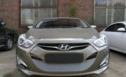 2 349 р. Сетка на бампер Russtal (хром) Hyundai I40 1 VF дорестайлинг седан (2011-2015)  с доставкой в г. Вологда. Увеличить фотографию 3