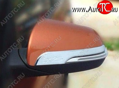 2 999 р. Накладки на зеркала СТ v1 Hyundai IX25 GS дорестайлинг (2014-2017) (Неокрашенные)  с доставкой в г. Вологда
