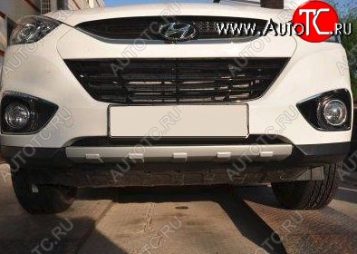 4 749 р. Накладка на передний бампер CT Hyundai IX35 LM дорестайлинг (2009-2013) (Неокрашенная)  с доставкой в г. Вологда