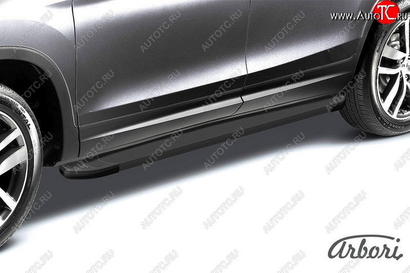 11 609 р. Порожки для ног Arbori Optima Black Hyundai IX35 LM дорестайлинг (2009-2013)  с доставкой в г. Вологда