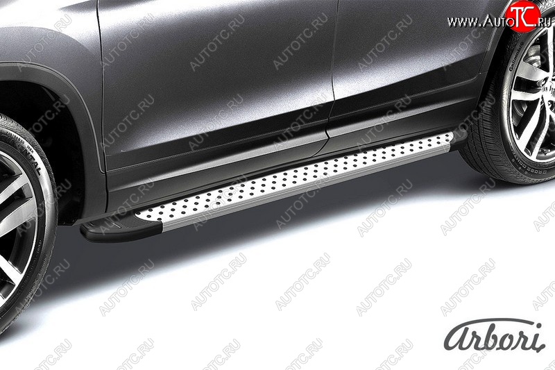 13 499 р. Порожки для ног Arbori Standart Silver Hyundai IX35 LM дорестайлинг (2009-2013)  с доставкой в г. Вологда
