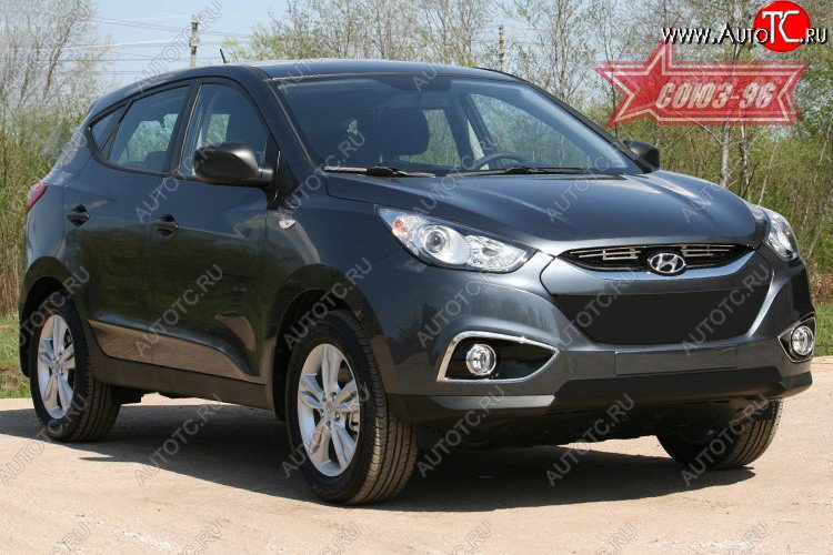 4 229 р. Декоративный элемент решетки радиатора Souz-96 (d10) Hyundai IX35 LM рестайлинг (2013-2018)  с доставкой в г. Вологда