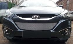 2 199 р. Сетка на бампер Russtal (хром) Hyundai IX35 LM дорестайлинг (2009-2013)  с доставкой в г. Вологда. Увеличить фотографию 3