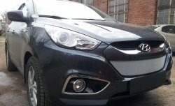 2 199 р. Сетка на бампер Russtal (хром) Hyundai IX35 LM дорестайлинг (2009-2013)  с доставкой в г. Вологда. Увеличить фотографию 5