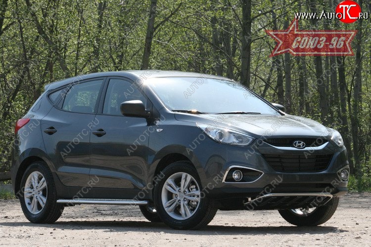 17 369 р. Защита переднего бампера с профилем Souz-96 (d42) Hyundai IX35 LM дорестайлинг (2009-2013)  с доставкой в г. Вологда