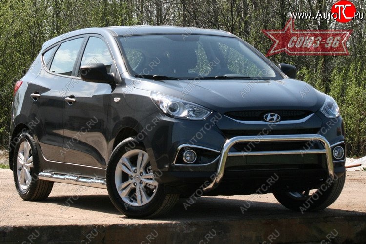 12 914 р. Защита переднего бампера Souz-96 (d60) Hyundai IX35 LM дорестайлинг (2009-2013)  с доставкой в г. Вологда