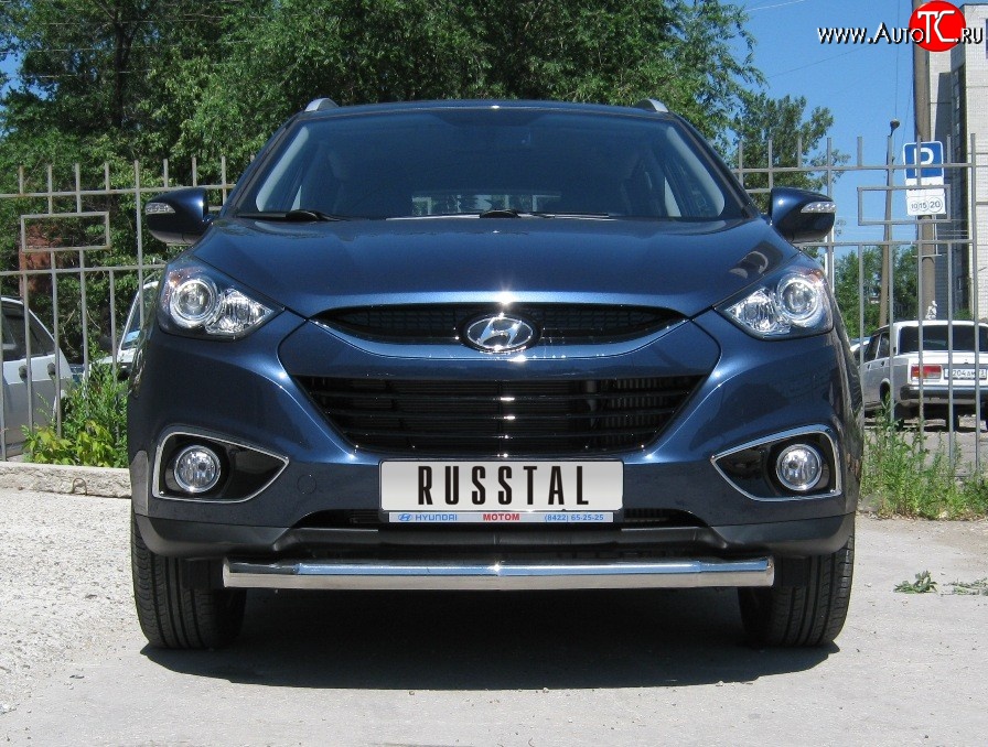 15 499 р. Одинарная защита переднего бампера диаметром 76 мм SLITKOFF Hyundai IX35 LM дорестайлинг (2009-2013)  с доставкой в г. Вологда