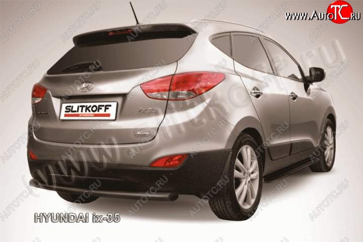 5 799 р. Защита заднего бампера из трубы d57 Slitkoff Hyundai IX35 LM дорестайлинг (2009-2013) (Цвет: серебристый)  с доставкой в г. Вологда