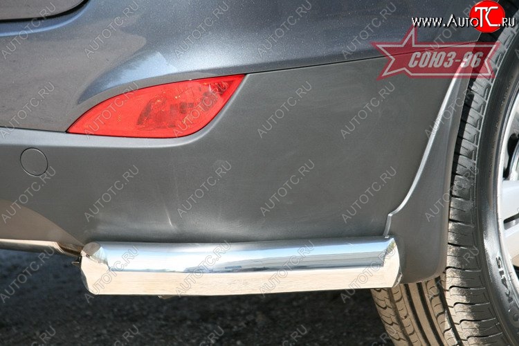 2 564 р. Защита заднего бампера из боковых уголков Souz-96 (d76) Hyundai IX35 LM дорестайлинг (2009-2013)  с доставкой в г. Вологда