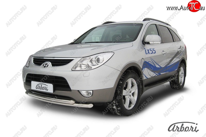 13 769 р. Защита переднего бампера Arbori (нержавейка, 2 трубы d57 и 42 mm) Hyundai IX55 EN (2006-2013)  с доставкой в г. Вологда