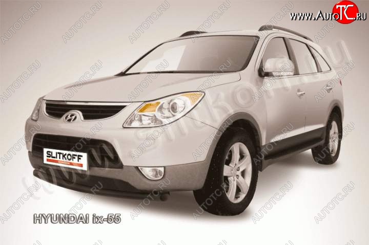 8 749 р. Защита переднего бампера из трубы d57 Slitkoff (дуга) Hyundai IX55 EN (2006-2013) (Цвет: серебристый)  с доставкой в г. Вологда