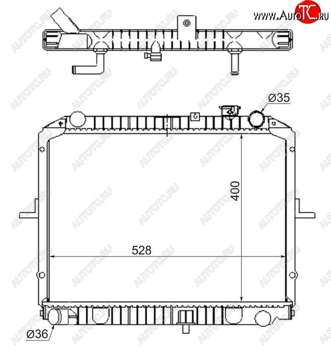 8 249 р. Радиатор двигателя (пластинчатый, МКПП/АКПП) SAT Hyundai Porter HR (2005-2018)  с доставкой в г. Вологда