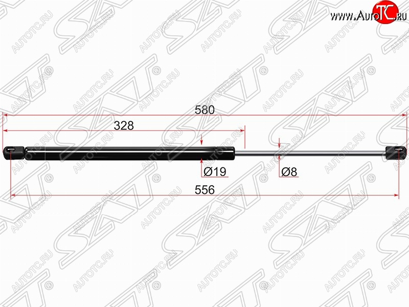 659 р. Упор крышки багажника SAT (газовый) Hyundai Santa Fe SM (2000-2012)  с доставкой в г. Вологда