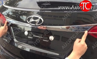 4 199 р. Верхняя накладка на крышку багажника СТ Hyundai Santa Fe DM дорестайлинг (2012-2016)  с доставкой в г. Вологда