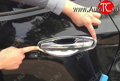 2 999 р. Накладки под ручки дверей (мыльницы) СТ Hyundai Santa Fe DM дорестайлинг (2012-2016) (Неокрашенные)  с доставкой в г. Вологда