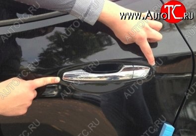 2 999 р. Накладки на внешние ручки дверей СТ Hyundai Santa Fe DM дорестайлинг (2012-2016) (Неокрашенные)  с доставкой в г. Вологда