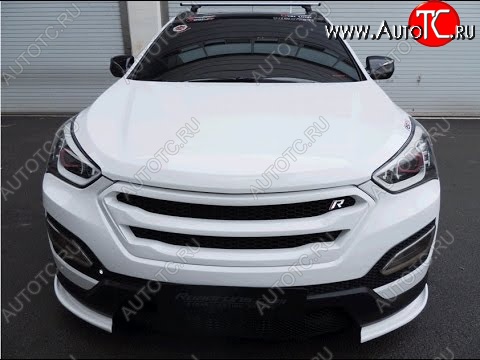 7 949 р. Решетка радиатора ROADRUNS DESIGN Hyundai Santa Fe DM дорестайлинг (2012-2016) (без сетки, Неокрашенная)  с доставкой в г. Вологда