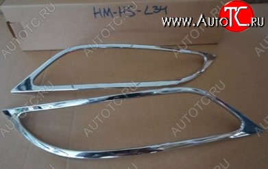 2 999 р. Накладки на фары СТ Hyundai Santa Fe DM дорестайлинг (2012-2016) (Неокрашенные)  с доставкой в г. Вологда
