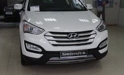 1 539 р. Сетка на бампер Russtal (хром) Hyundai Santa Fe DM дорестайлинг (2012-2016)  с доставкой в г. Вологда. Увеличить фотографию 2