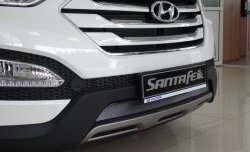 1 539 р. Сетка на бампер Russtal (хром) Hyundai Santa Fe DM дорестайлинг (2012-2016)  с доставкой в г. Вологда. Увеличить фотографию 3