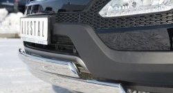 14 899 р. Защита переднего бампера (2 трубыØ75х42 мм, нержавейка) Russtal Hyundai Santa Fe DM дорестайлинг (2012-2016)  с доставкой в г. Вологда. Увеличить фотографию 3