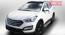 9 674 р. Пороги из алюминиевого профиля Souz-96 Hyundai Santa Fe DM дорестайлинг (2012-2016)  с доставкой в г. Вологда. Увеличить фотографию 2