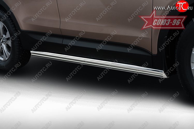 15 389 р. Защита порогов из овальной трубы Souz-96 (d75х42) Hyundai Santa Fe DM дорестайлинг (2012-2016)  с доставкой в г. Вологда