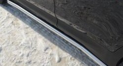 12 299 р. Защита порогов из круглой трубы диаметром 63 мм Russtal Hyundai Santa Fe DM дорестайлинг (2012-2016) (Защита порогов с со скосами на торцах (вариант 1))  с доставкой в г. Вологда. Увеличить фотографию 3
