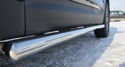 12 299 р. Защита порогов из круглой трубы диаметром 63 мм Russtal Hyundai Santa Fe DM дорестайлинг (2012-2016) (Защита порогов с со скосами на торцах (вариант 1))  с доставкой в г. Вологда. Увеличить фотографию 12