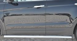 12 299 р. Защита порогов из круглой трубы диаметром 63 мм Russtal Hyundai Santa Fe DM дорестайлинг (2012-2016) (Защита порогов с со скосами на торцах (вариант 1))  с доставкой в г. Вологда. Увеличить фотографию 5