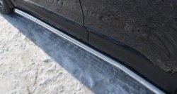 12 299 р. Защита порогов из круглой трубы диаметром 63 мм Russtal Hyundai Santa Fe DM дорестайлинг (2012-2016) (Защита порогов с со скосами на торцах (вариант 1))  с доставкой в г. Вологда. Увеличить фотографию 6