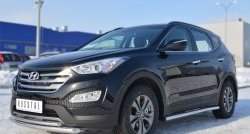 12 299 р. Защита порогов из круглой трубы диаметром 63 мм Russtal Hyundai Santa Fe DM дорестайлинг (2012-2016) (Защита порогов с со скосами на торцах (вариант 1))  с доставкой в г. Вологда. Увеличить фотографию 8