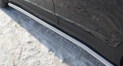 12 299 р. Защита порогов из круглой трубы диаметром 63 мм Russtal Hyundai Santa Fe DM дорестайлинг (2012-2016) (Защита порогов с со скосами на торцах (вариант 1))  с доставкой в г. Вологда. Увеличить фотографию 11
