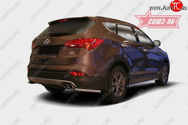 8 459 р. Защита заднего бампера из боковых уголков Souz-96 (d42) Hyundai Santa Fe DM дорестайлинг (2012-2016)  с доставкой в г. Вологда