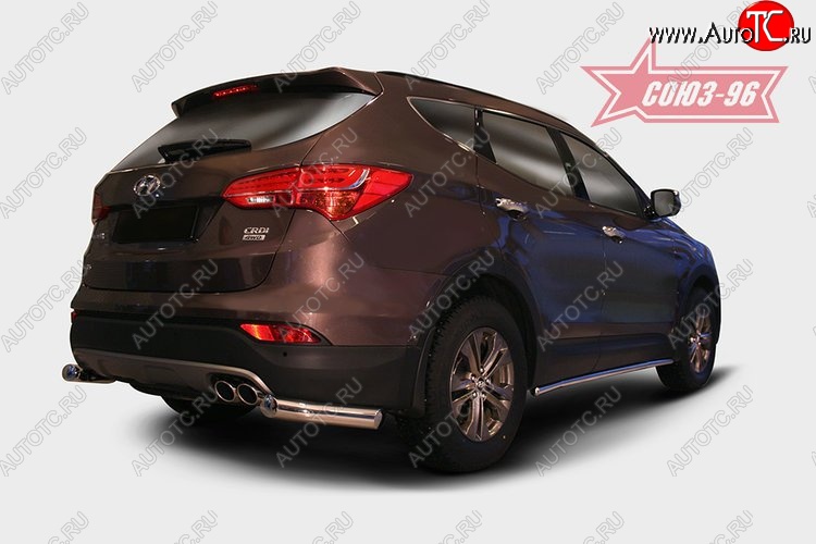 11 159 р. Защита заднего бампера из боковых уголков Souz-96 (d76) Hyundai Santa Fe DM дорестайлинг (2012-2016)  с доставкой в г. Вологда