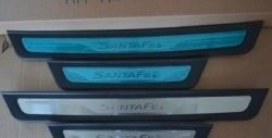 5 949 р. Узкие накладки на порожки автомобиля СТ Hyundai Santa Fe DM дорестайлинг (2012-2016)  с доставкой в г. Вологда. Увеличить фотографию 2