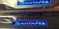 5 349 р. Накладки на порожки автомобиля СТ v2 Hyundai Santa Fe DM дорестайлинг (2012-2016)  с доставкой в г. Вологда. Увеличить фотографию 2
