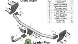 6 399 р. Фаркоп (седан) Лидер Плюс. Hyundai Solaris HCR седан рестайлинг (2020-2022) (Без электропакета)  с доставкой в г. Вологда. Увеличить фотографию 2