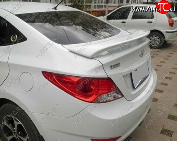 4 389 р. Спойлер M-VRS V2 Hyundai Solaris RBr седан рестайлинг (2014-2017) (Неокрашенный)  с доставкой в г. Вологда