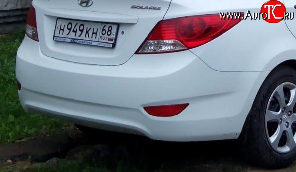 3 659 р. Задний бампер (седан) Стандартный Hyundai Solaris RBr седан дорестайлинг (2010-2014) (Окрашенный)  с доставкой в г. Вологда