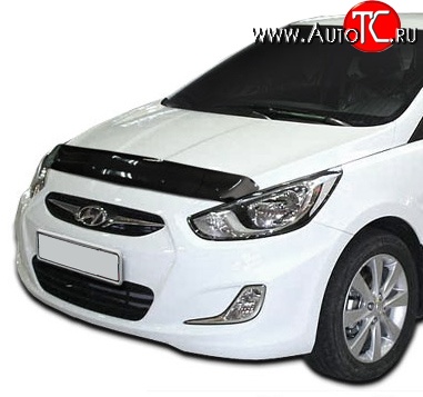 4 599 р. Дефлектор капота NovLine Hyundai Solaris RBr хэтчбэк дорестайлинг (2010-2014)  с доставкой в г. Вологда