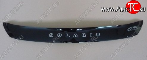 999 р. Дефлектор капота Russtal (короткий) Hyundai Solaris RBr хэтчбэк дорестайлинг (2010-2014)  с доставкой в г. Вологда