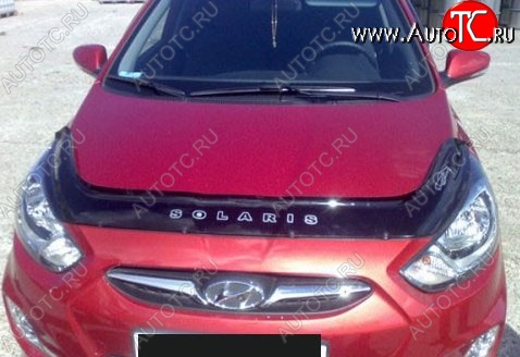 999 р. Дефлектор капота Russtal Hyundai Solaris RBr хэтчбэк дорестайлинг (2010-2014)  с доставкой в г. Вологда