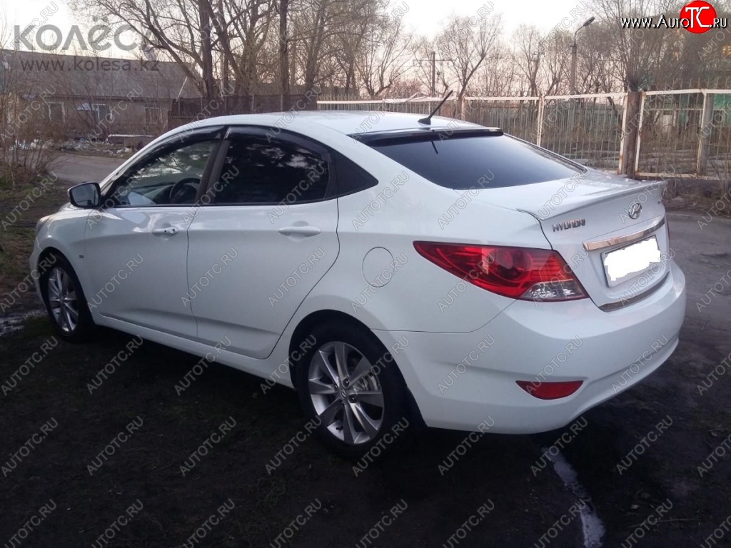 4 149 р. Козырёк на заднее стекло SPORTEST Hyundai Solaris RBr седан дорестайлинг (2010-2014) (Неокрашенный)  с доставкой в г. Вологда
