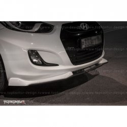 2 899 р. Накладка на передний бампер TopKontur Design v2 Hyundai Solaris RBr седан дорестайлинг (2010-2014) (Неокрашенная)  с доставкой в г. Вологда. Увеличить фотографию 14