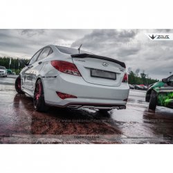 8 999 р. Накладка на задний бампер TopKontur Design Hyundai Solaris RBr седан дорестайлинг (2010-2014) (Неокрашенная)  с доставкой в г. Вологда. Увеличить фотографию 3