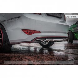 8 999 р. Накладка на задний бампер TopKontur Design Hyundai Solaris RBr седан дорестайлинг (2010-2014) (Неокрашенная)  с доставкой в г. Вологда. Увеличить фотографию 4